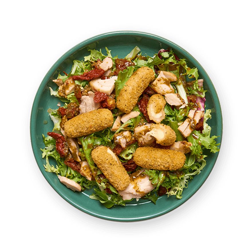 Salade pesto & mozzarella sticks