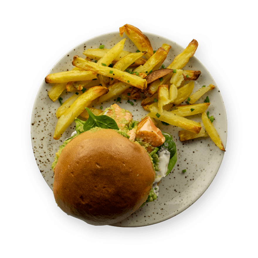 Burger avocat saumon
