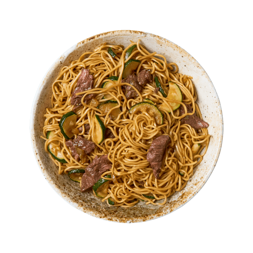Nouilles sautées au bœuf caramélisé