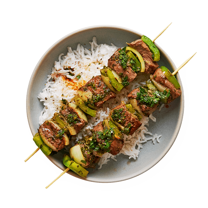 Brochettes Chimichurri & riz