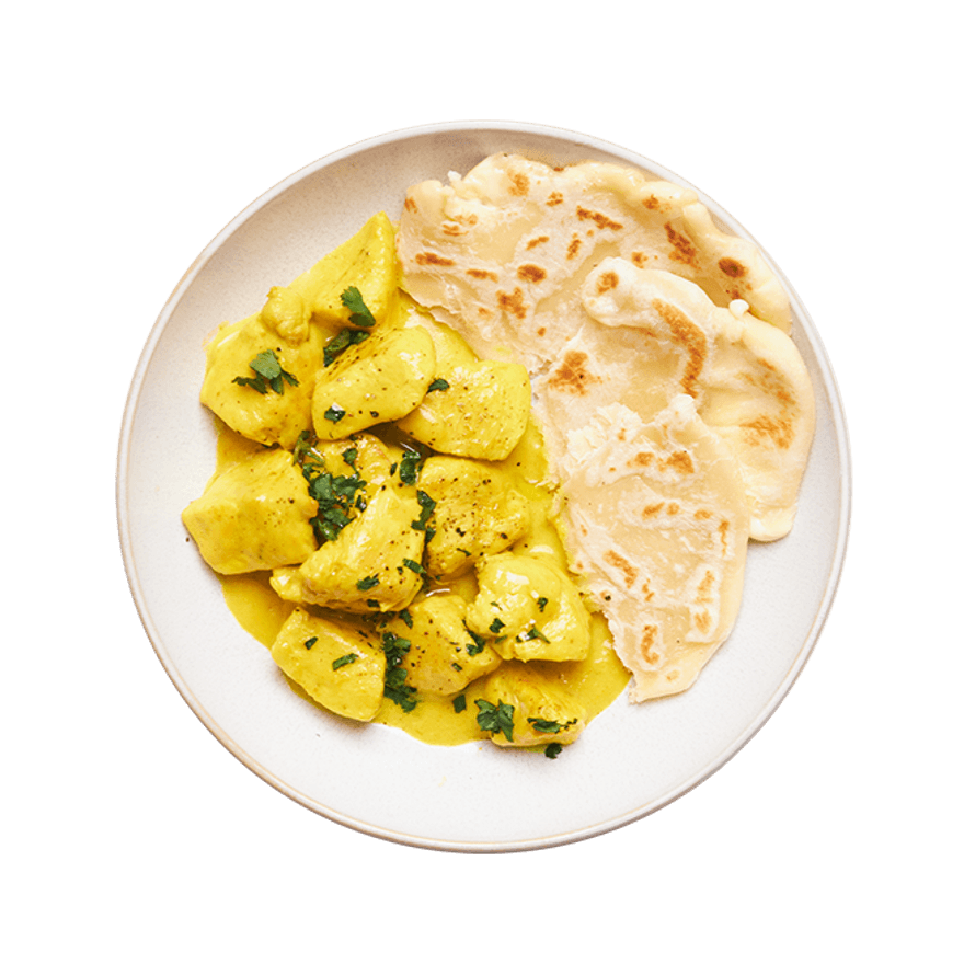 Cheese naan La Vache qui rit express & poulet au curry