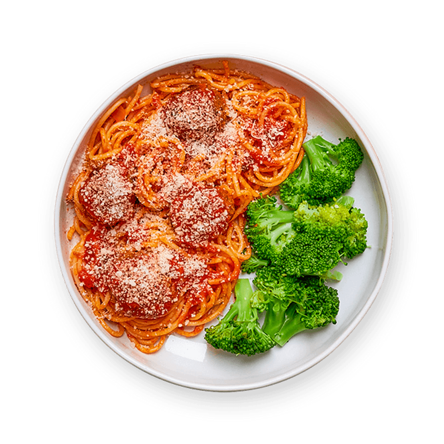 Speedy Spaghetti & Meatballs with Broccoli