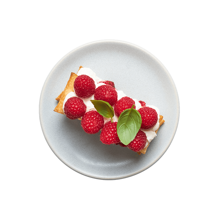 Millefeuillle facile framboise & basilic