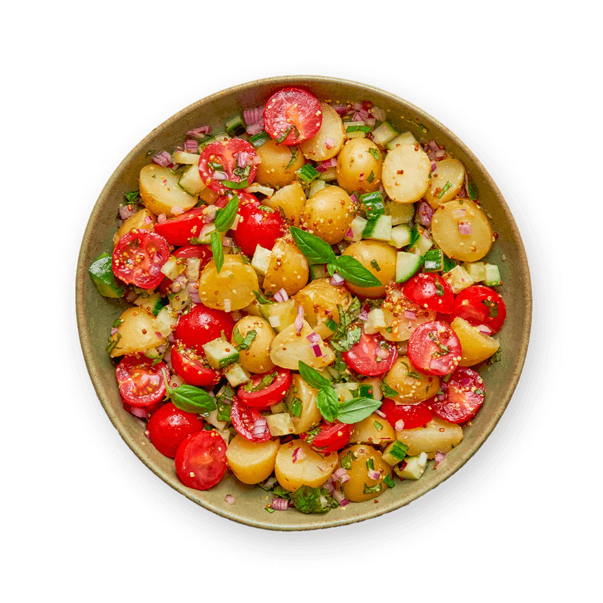 Salade de pommes de terre, tomates & concombres