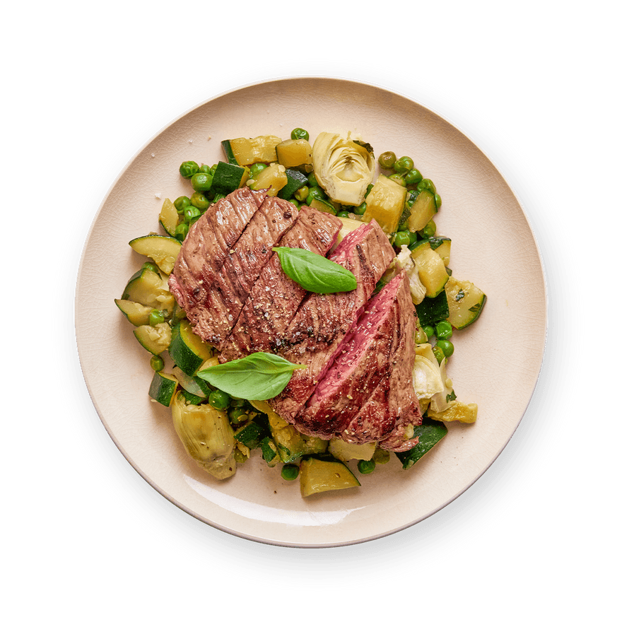 Bavette & poêlée de courgettes printanières