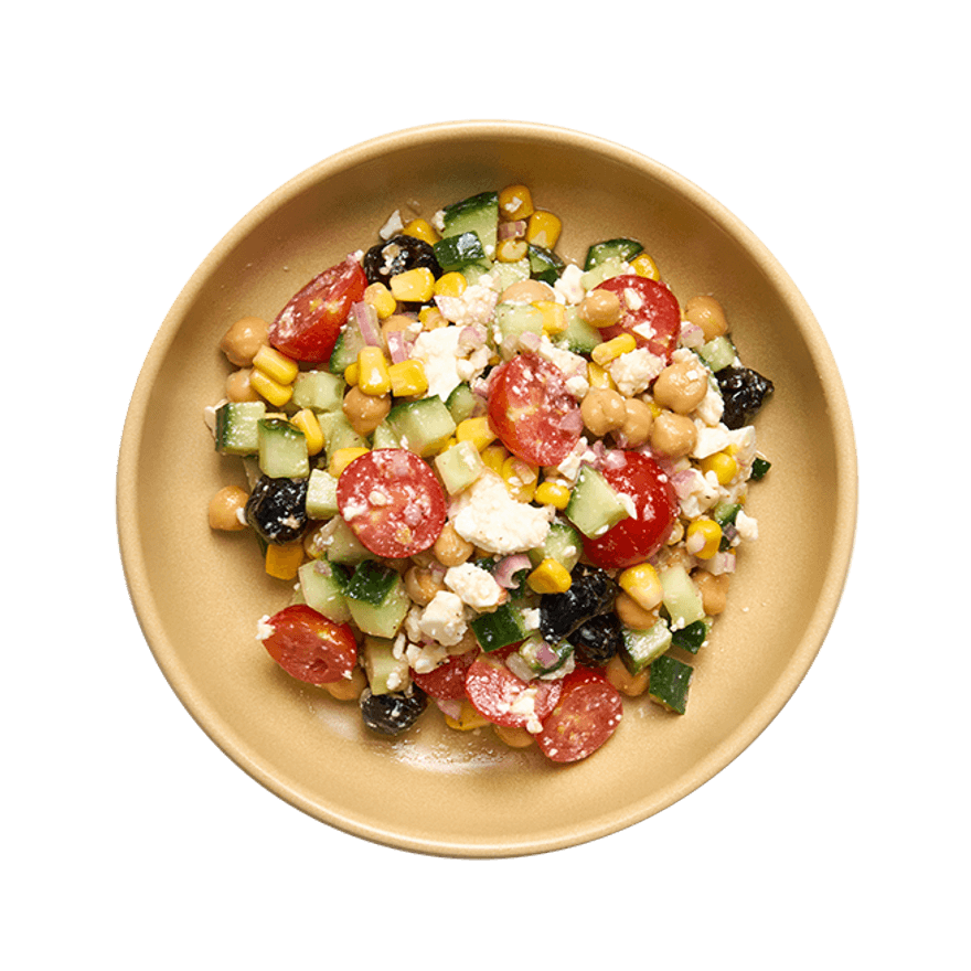 Salade maïs, concombre, pois chiches & feta