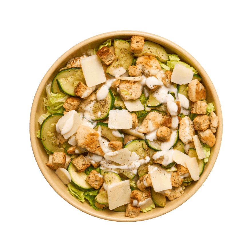 Salade façon César au poulet & courgettes
