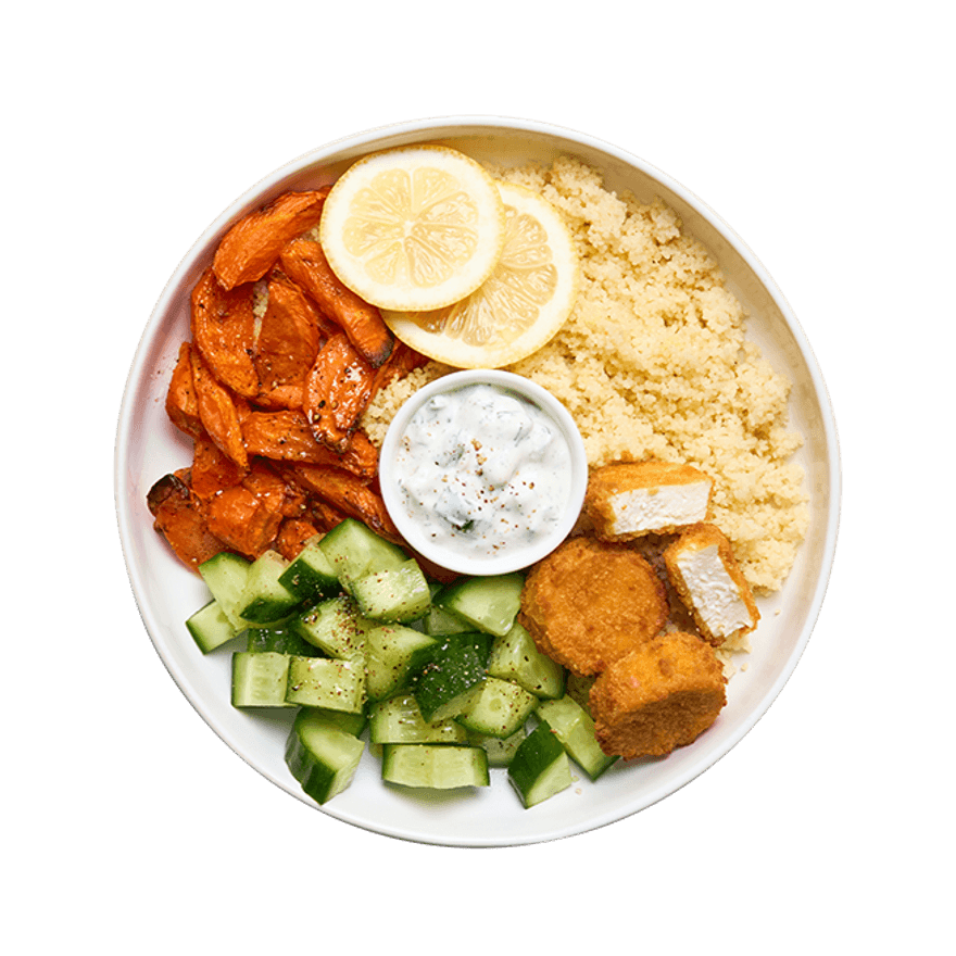 Bowl chèvre pané & carottes rôties au air-fryer