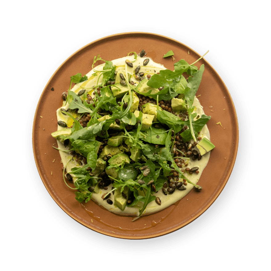 Salade lentilles avocat & sauce yaourt