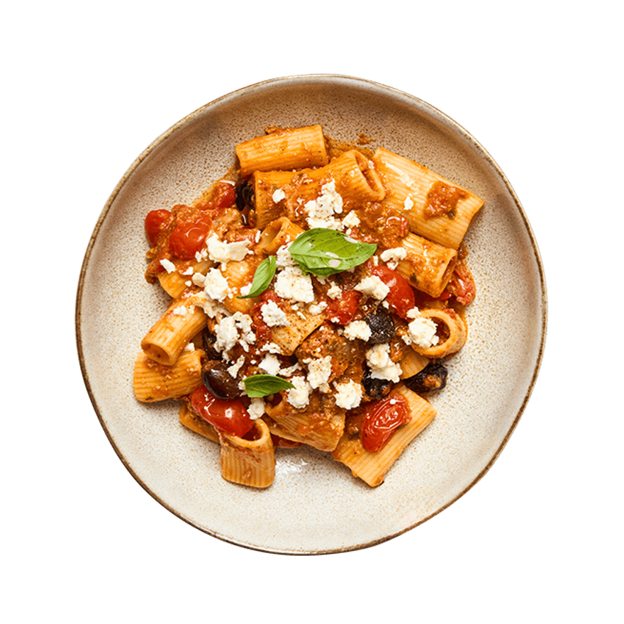 Pâtes au thon, tomates cerises & feta
