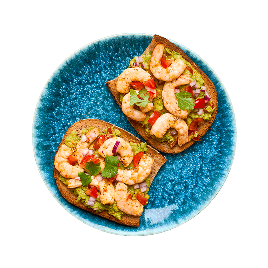 Avocado toast & crevettes