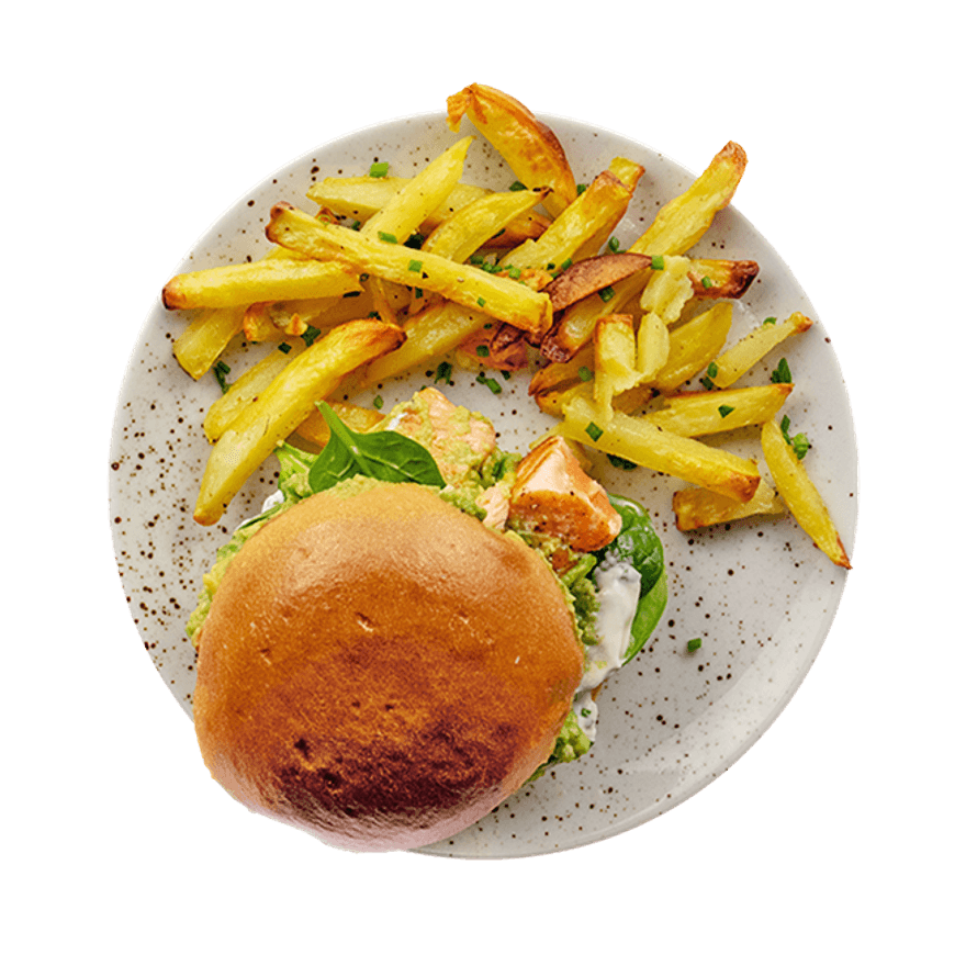 Burger avocat saumon