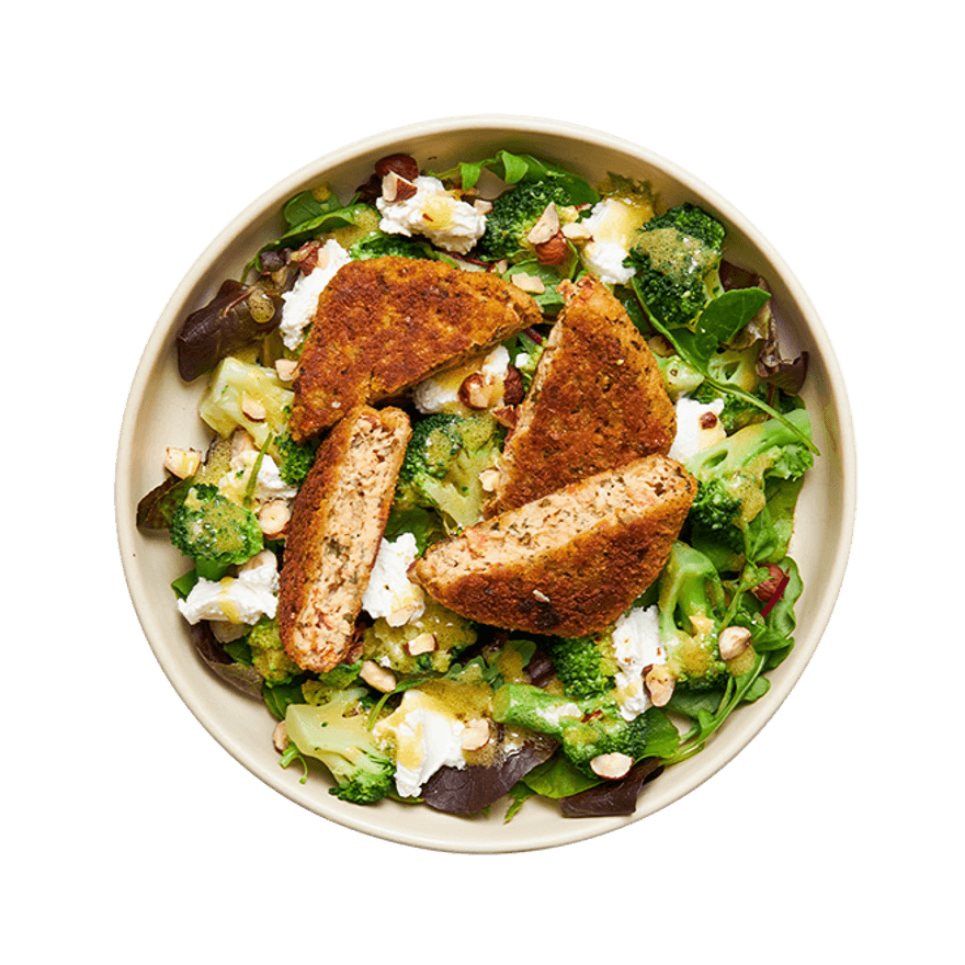 Salade de brocolis & pavé végé