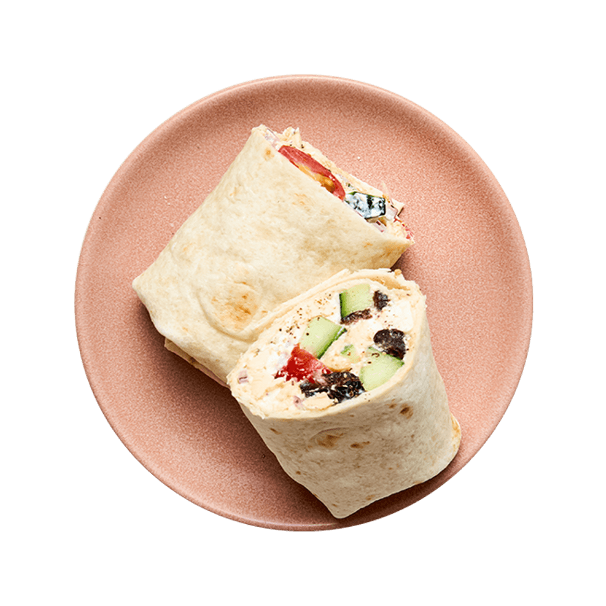 Wrap de salade grecque au poulet
