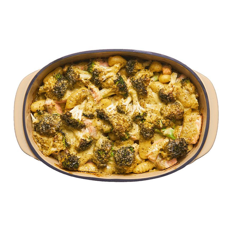 One pan gnocchi au saumon & brocoli