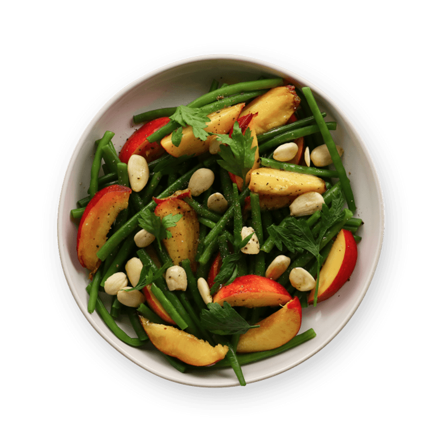 Nectarine, Green Bean, and Almond Salad