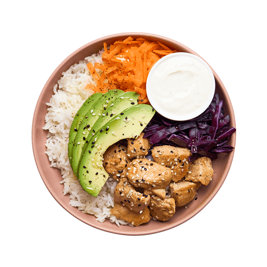 Bowl poulet, crudités & riz