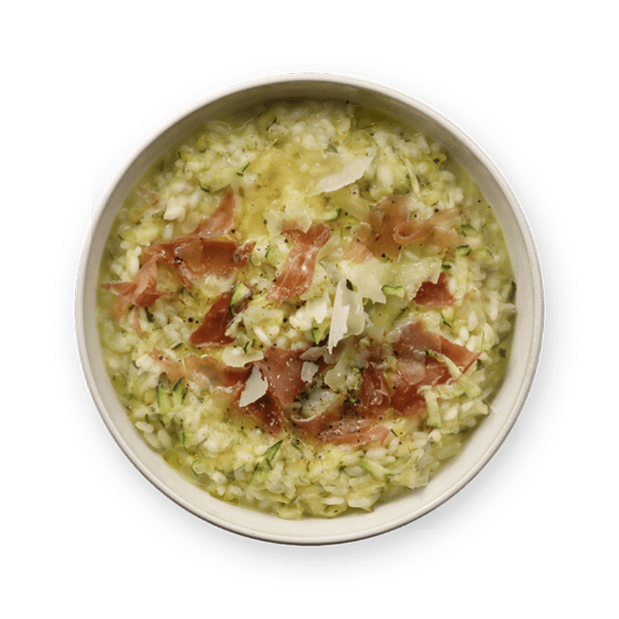 Risotto courgette & prosciutto