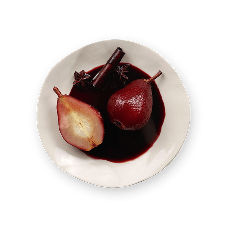 Red Wine Poached Pears