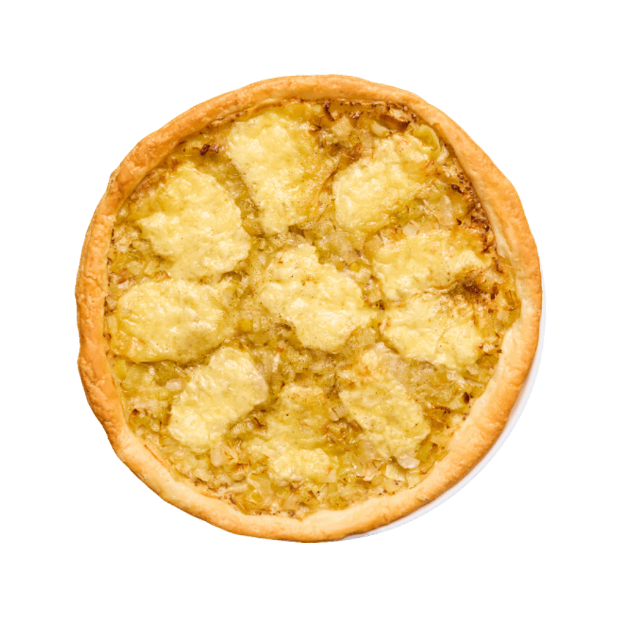 Tarte fine cantal, poireaux & moutarde