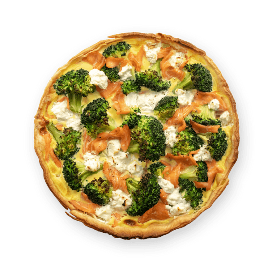 Quiche brocoli saumon & chèvre