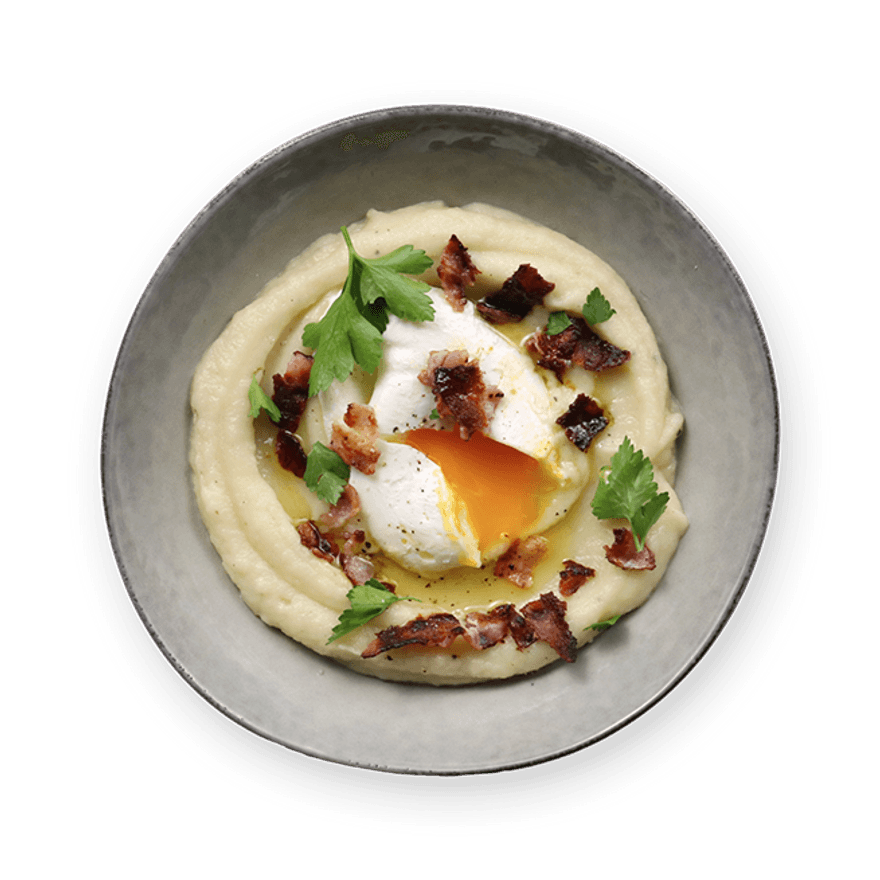 Poached Egg, Bacon & Parsnip Porridge