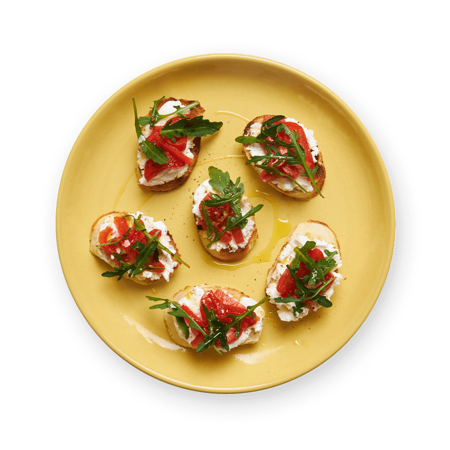 Goat Cheese & Red Pepper Crostini