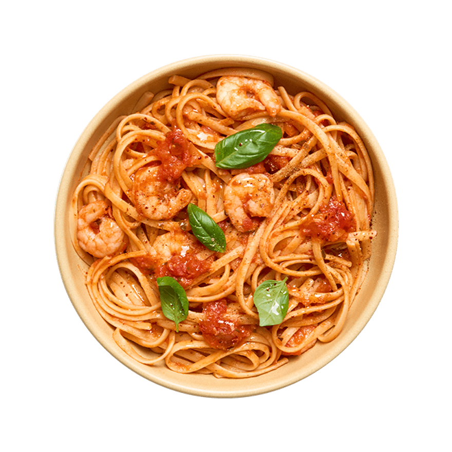 Linguine aux crevettes & sauce tomate