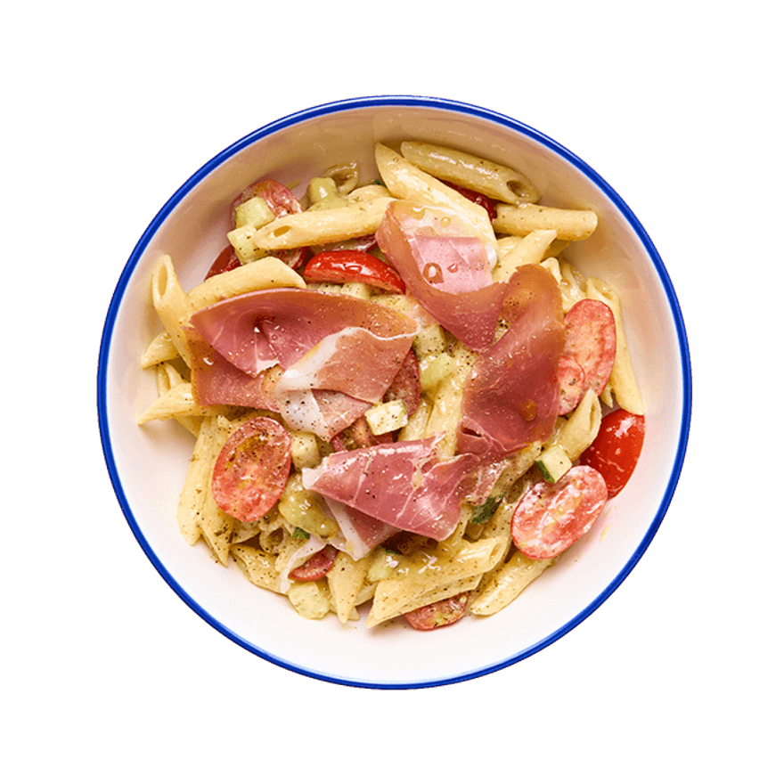 Salade de pâtes au pesto & jambon