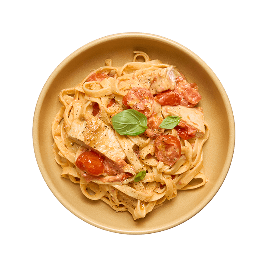 Tagliatelles crémeuses à la dinde & tomates cerises