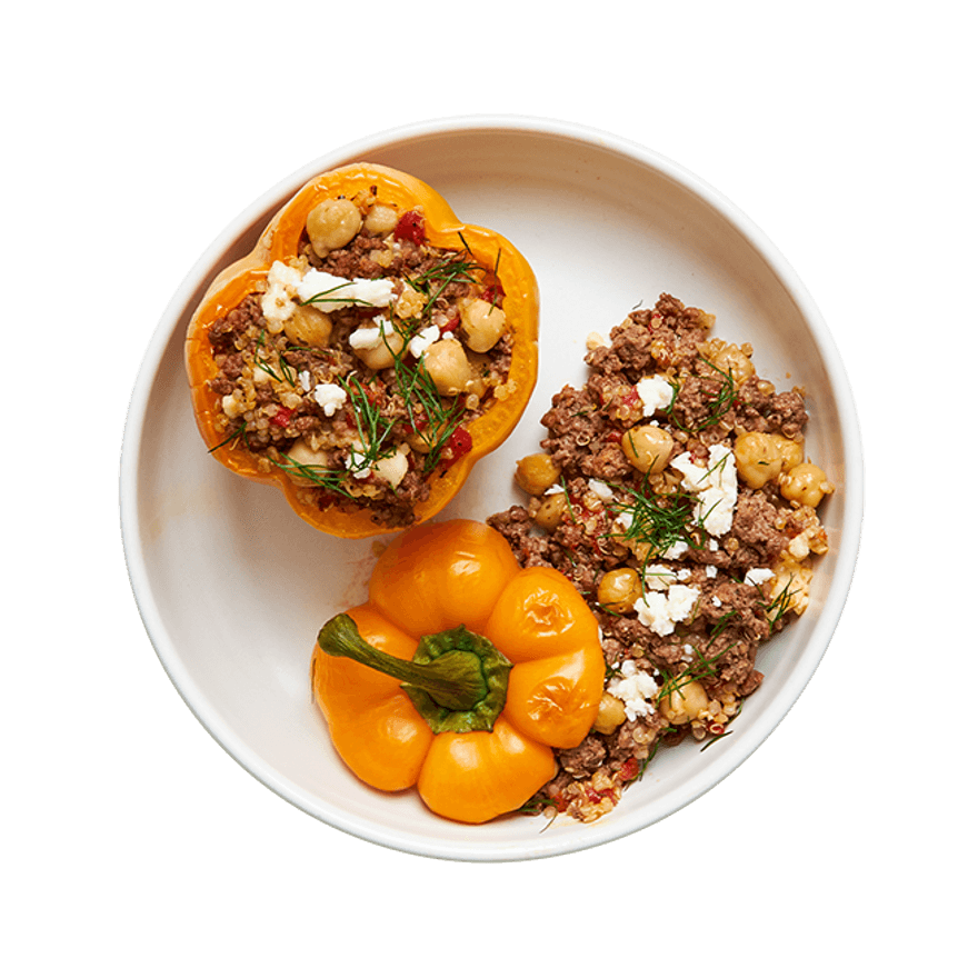 Poivrons farcis au quinoa & à la feta