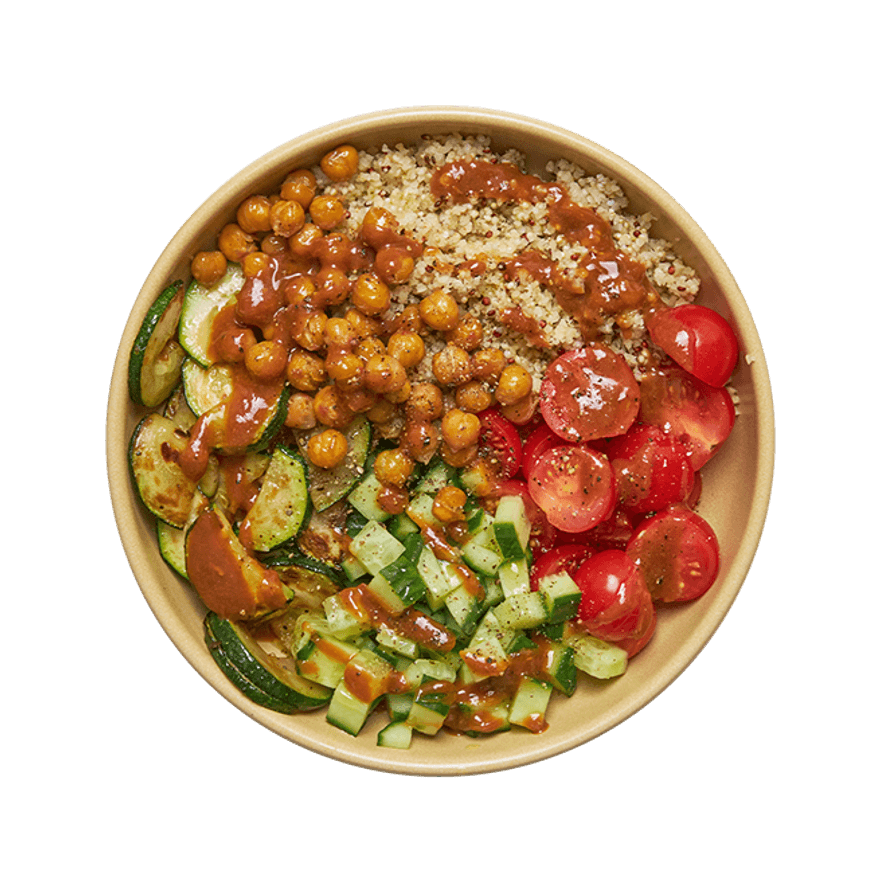 Buddha bowl with veggies & satay sauce