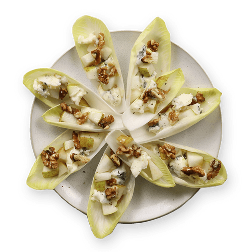 Endive, Pear & Gorgonzola Boats