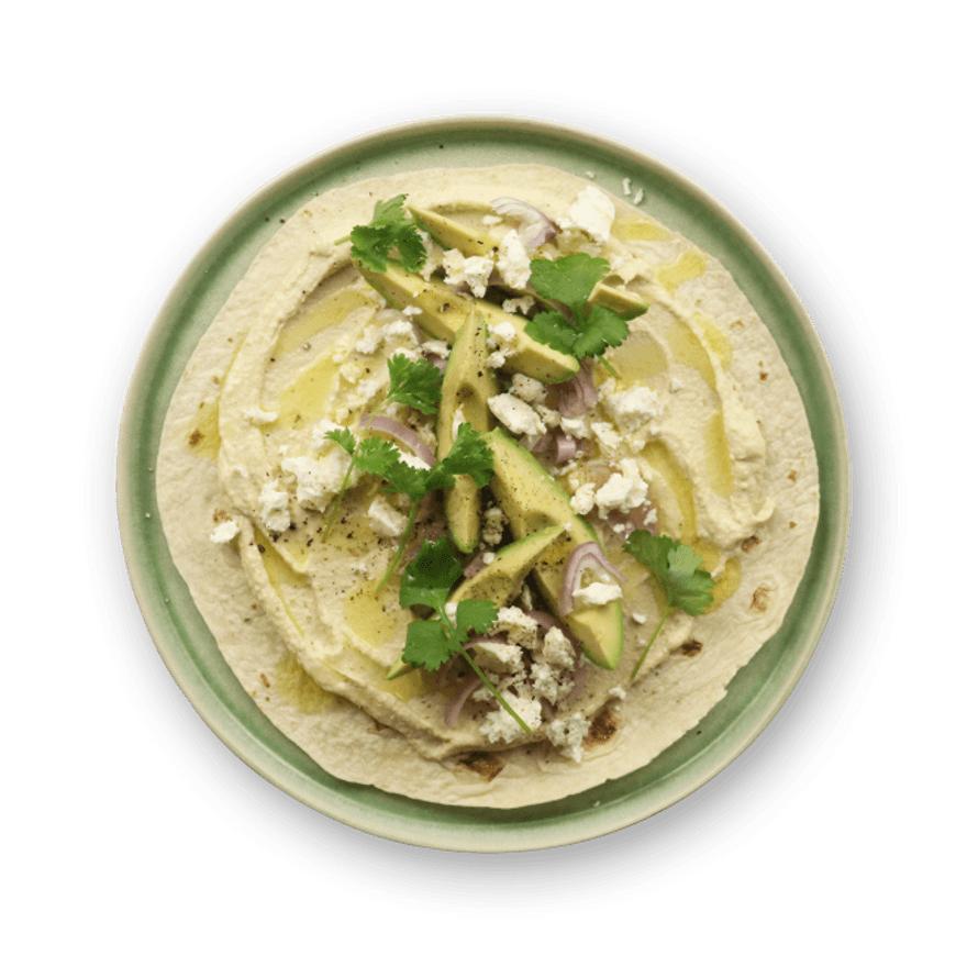 Tacos houmous avocat & feta