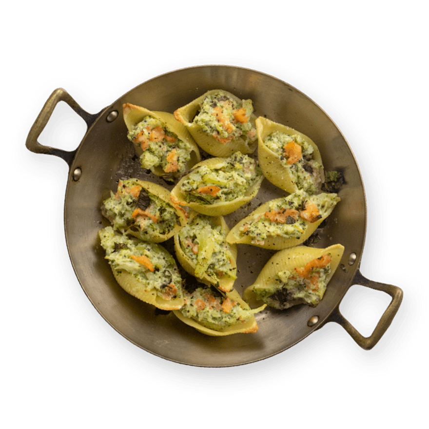 Conchiglioni truite et brocoli