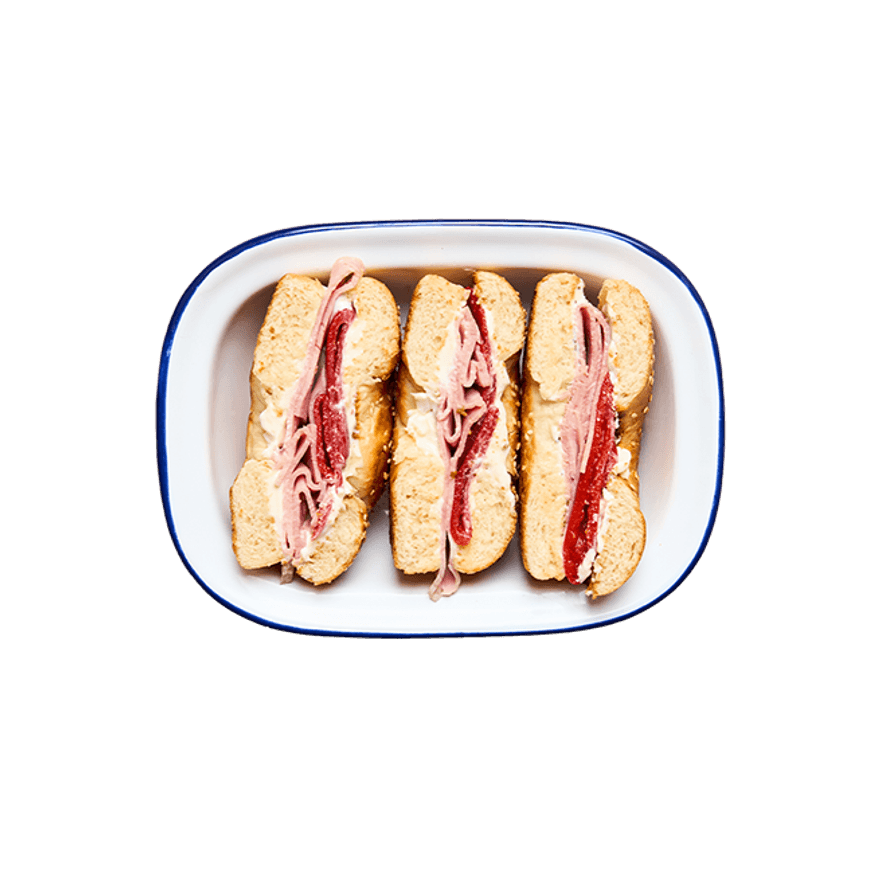Bagel jambon, La Vache qui rit® & poivrons grillés