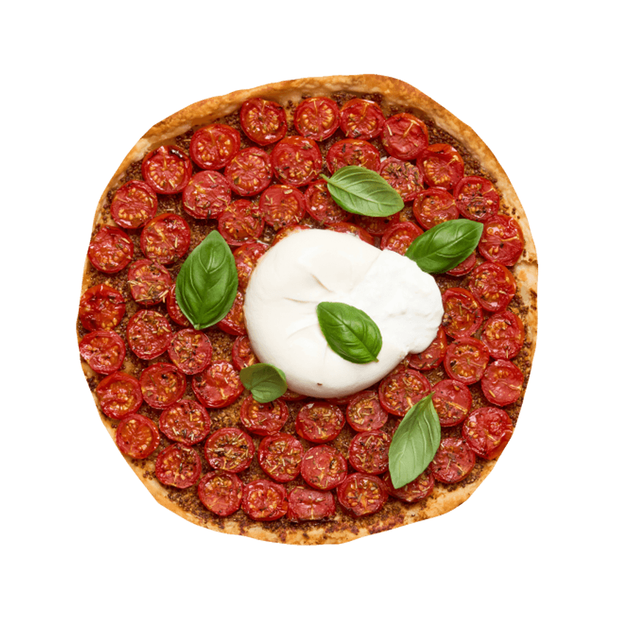 Tarte fine à la tomate & burrata