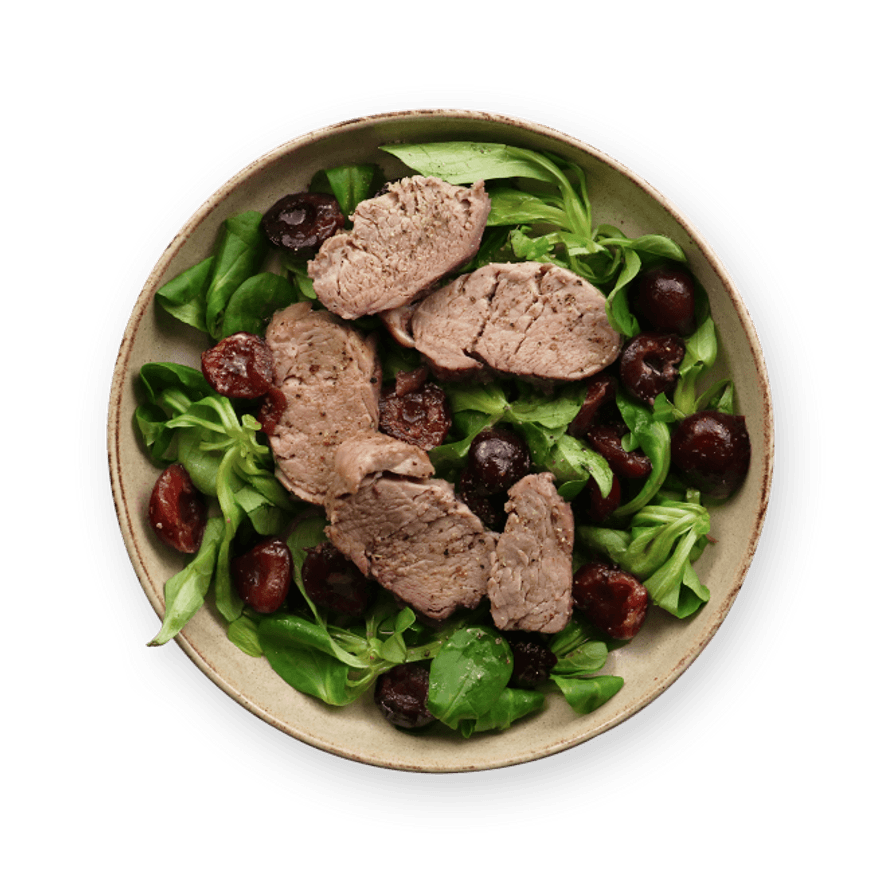 Pork tenderloin with cherries