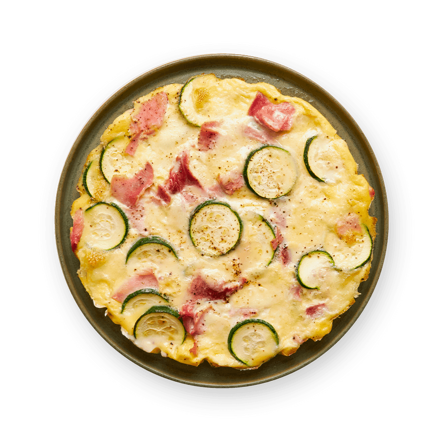 Frittata courgette, jambon & mozza