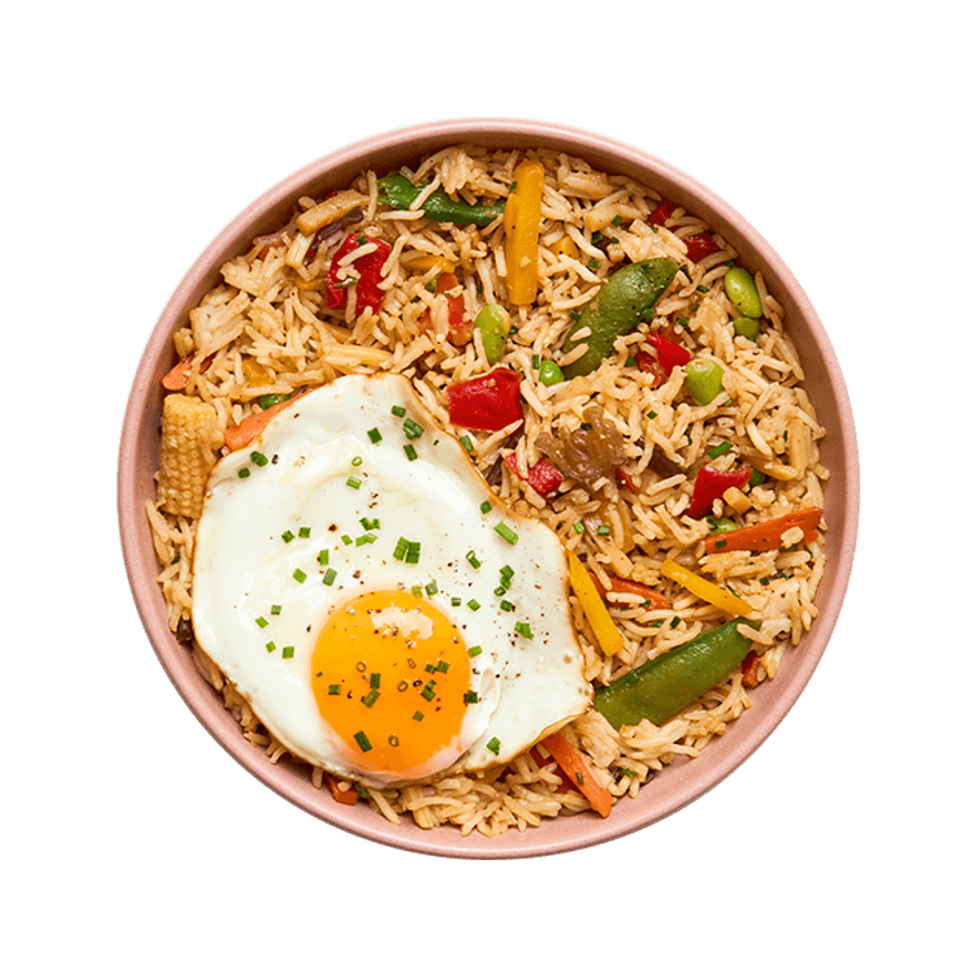 Œuf au plat & riz sauté aux légumes