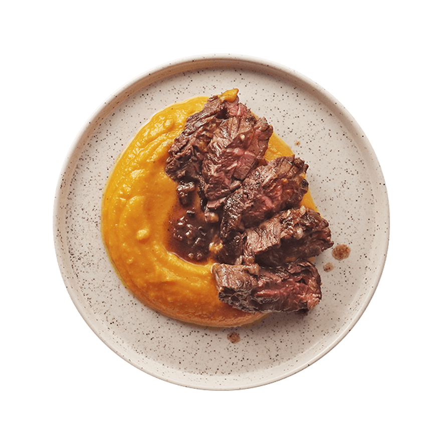 Bavette & purée de courge