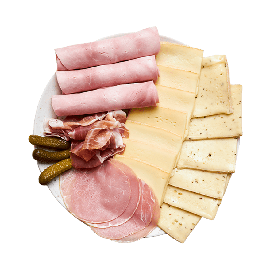 Raclette, jambon & bacon fumé