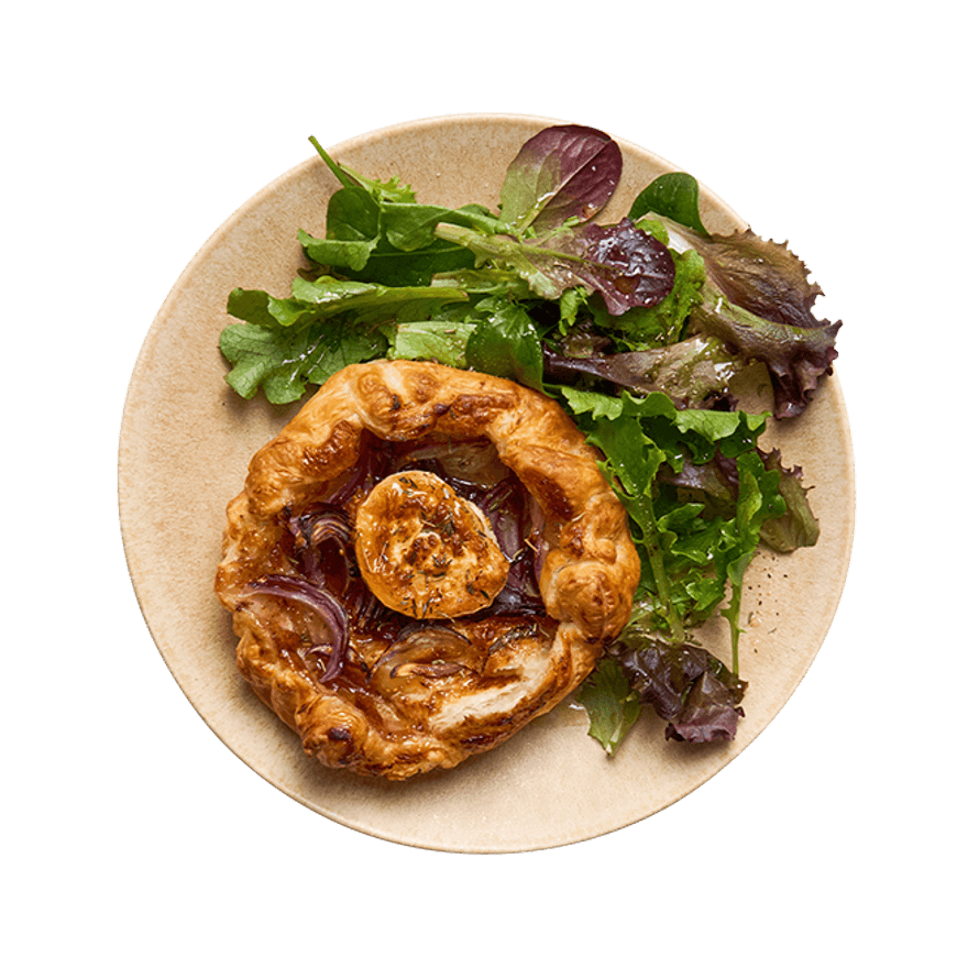 Tartelettes aux oignons, chèvre & figue au air-fryer