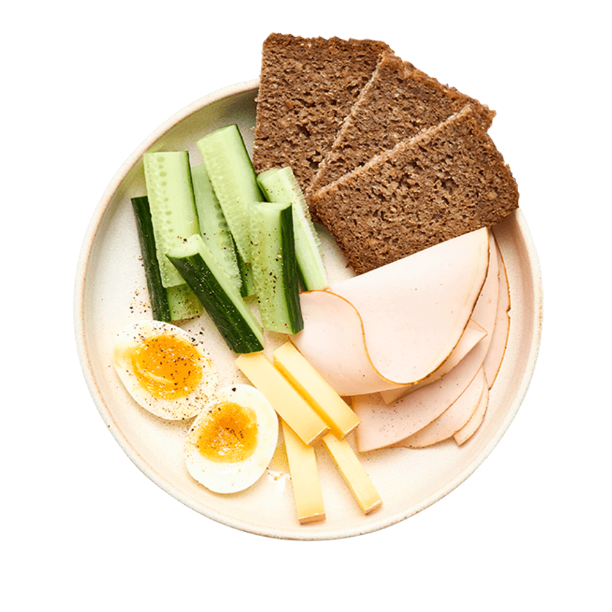 Œufs mollets, comté & jambon de dinde