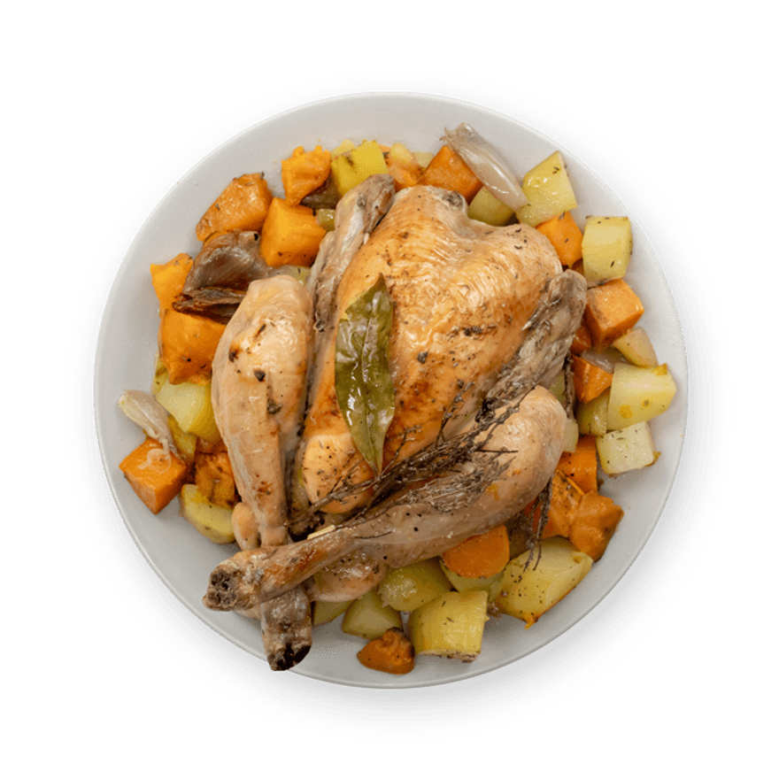 Roasted Chicken and Potato Duo