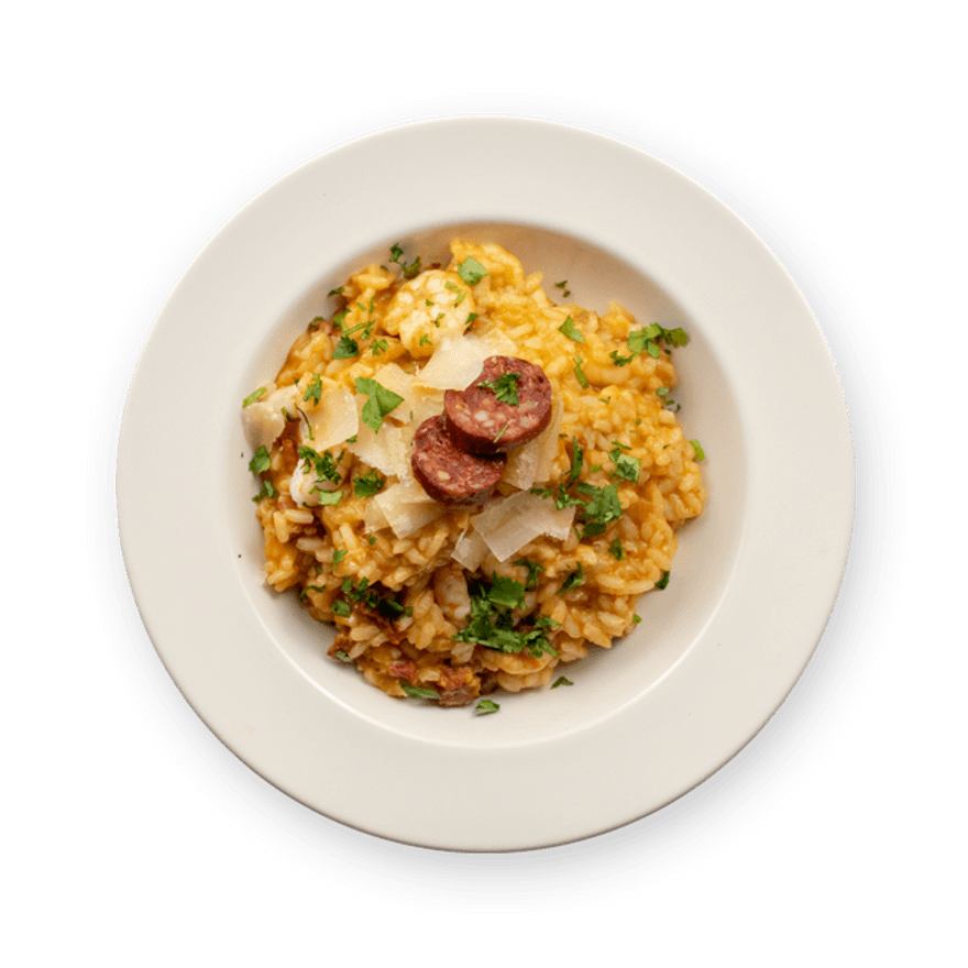 Risotto crevettes & chorizo