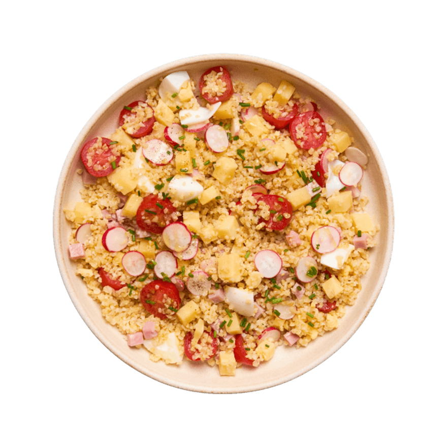 Salade de boulgour, tomates & cantal