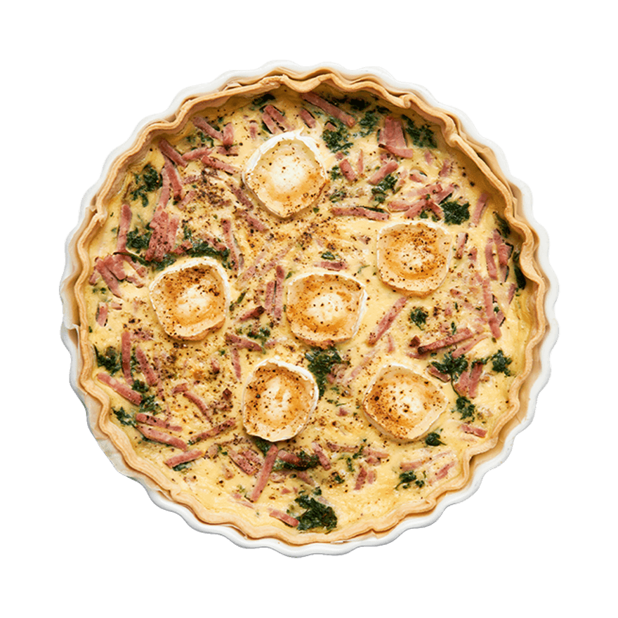 Quiche chèvre, épinards & jambon