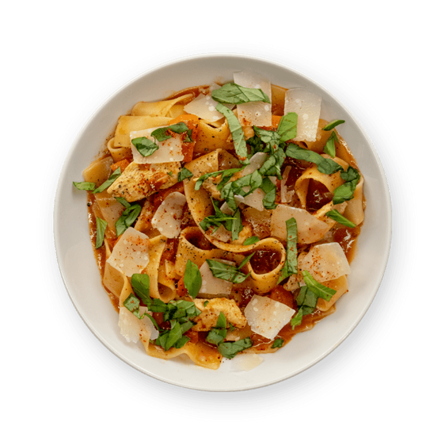 Bouillon de pappardelle au poulet