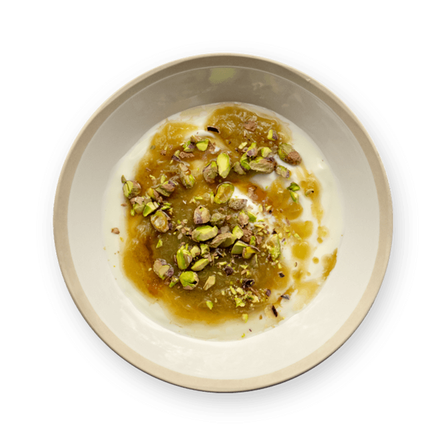 Yogurt and rhubarb compote
